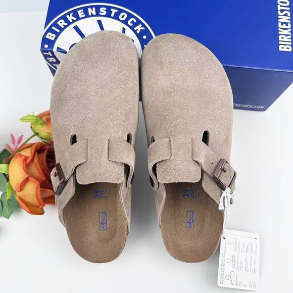 Birkenstock Boston Taupe Suede Clog Sandal - Picture 5 of 5